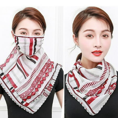 Women Fashion UV Sun Protection Breathable Chiffon Cycling Scarf for Face Neck